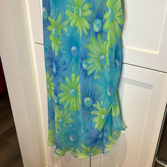 Silk & Satin Sheer Floral 2 piece Robe and Nightgown Women size L - XL - Picture 8 of 13